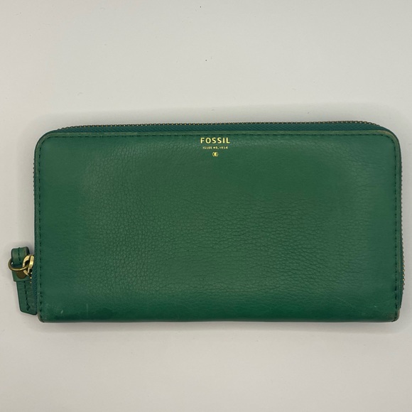 Fossil Bags Fossil Leather Zip Wallet Poshmark